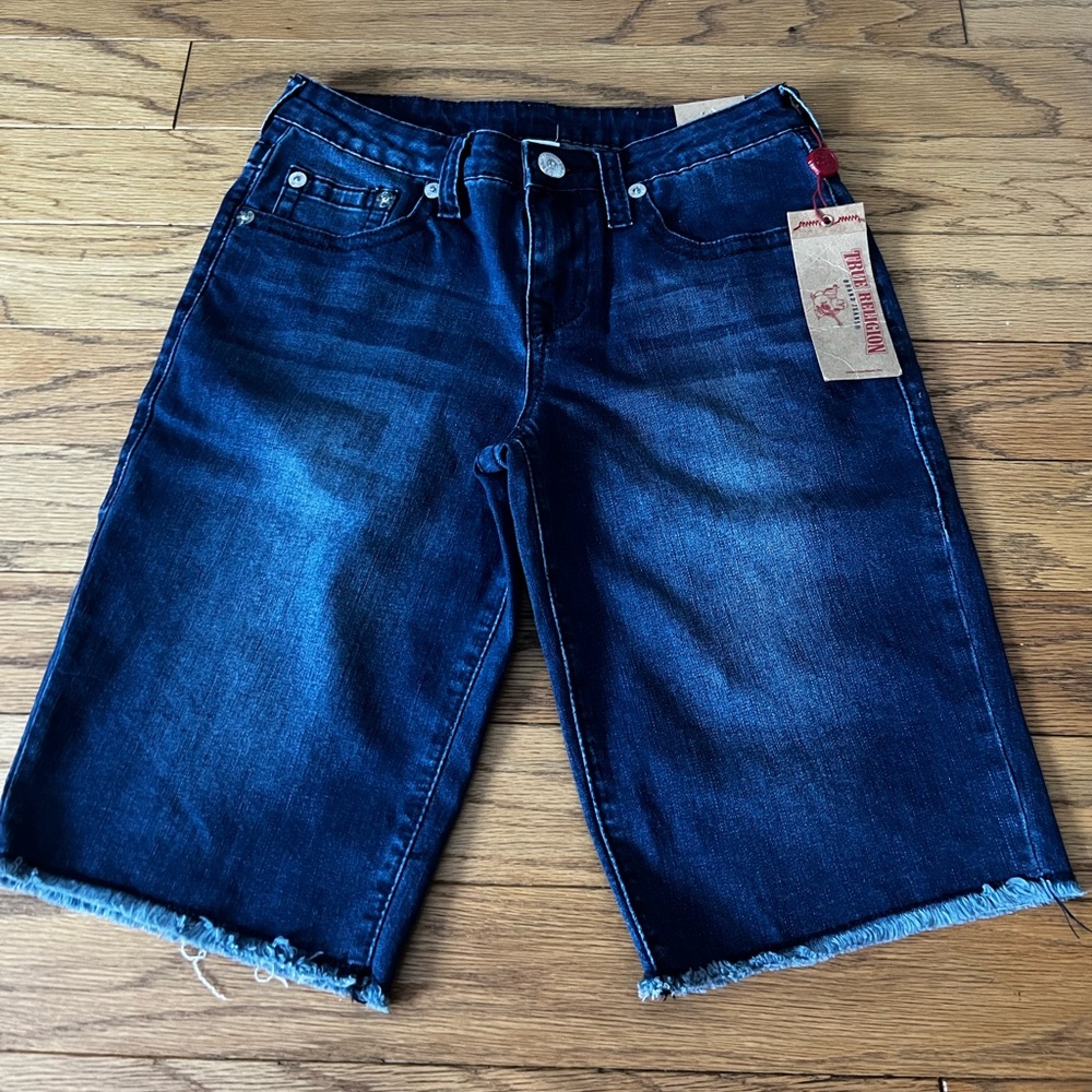 True Religion Dark Wash Denim Shorts